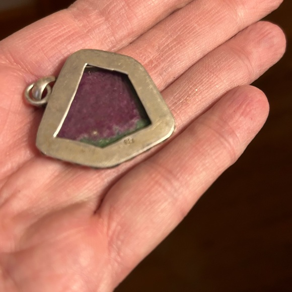 Vintage Artisan Ruby Zoiste Silver Pendant - Picture 2 of 3